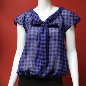 H&M Blue Plaid Blouse